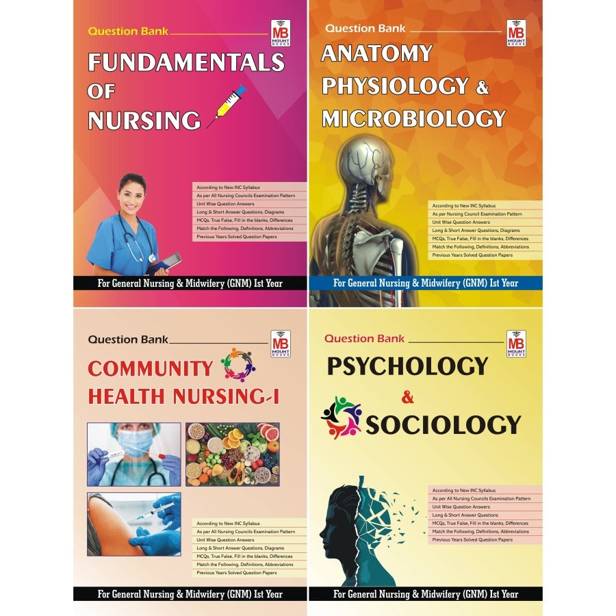 GNM Ist Year Question Banks (English) [Set of 4 Books]