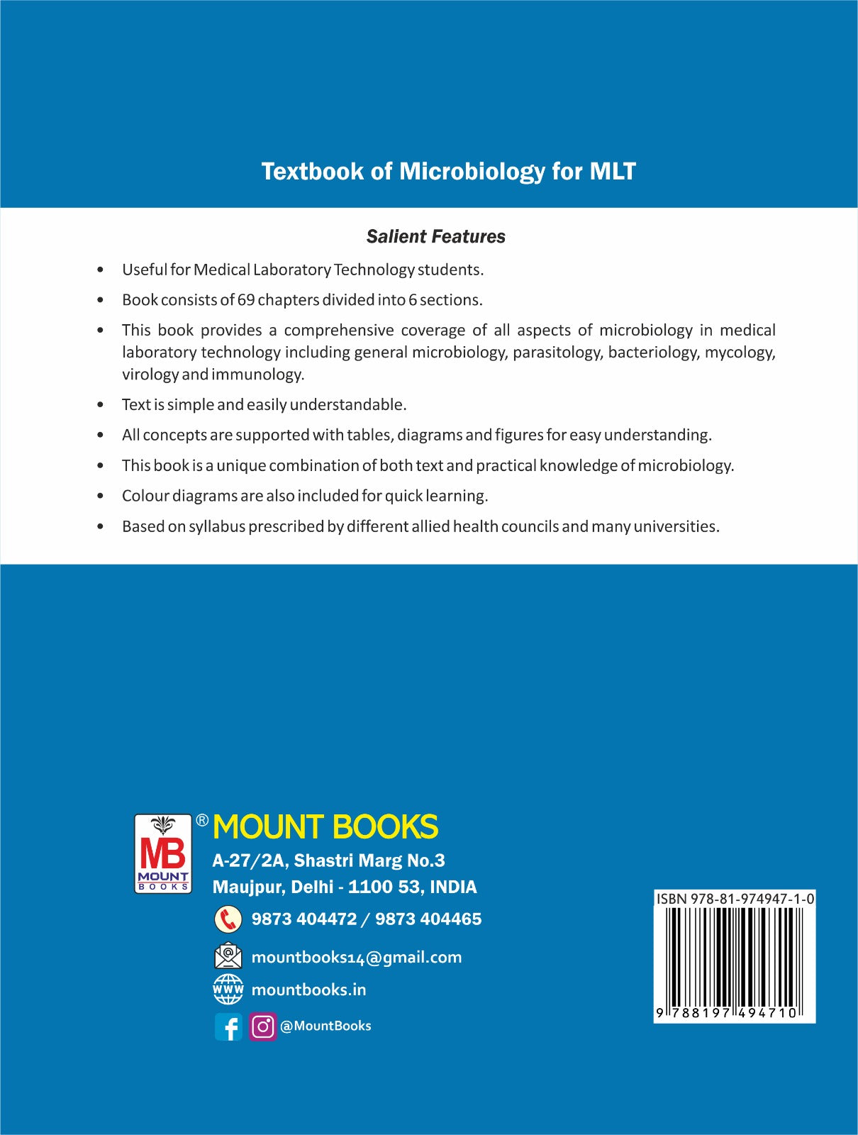 Textbook of Microbiology for MLT